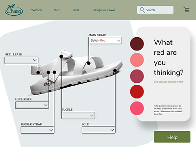 Custom Chacos dailyui033 product design product page