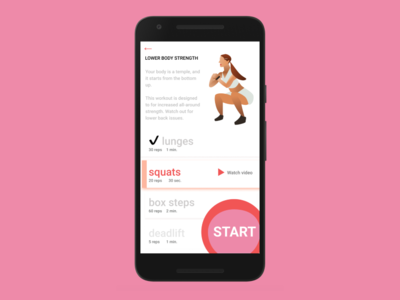 Workout App workout of the day workout app workout android ui design dailyui dailyui041 illustration
