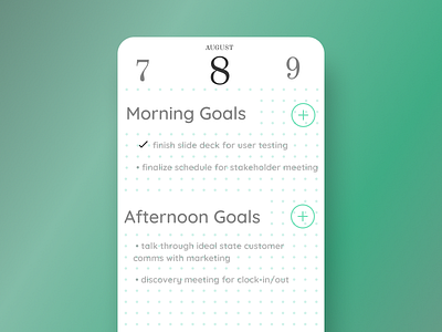 Schedule UI | DailyUI071 daily ui dailyui dailyui071 dailyuichallenge goals schedule schedule app time uichallenge