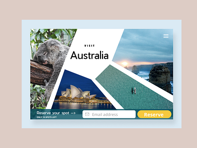 Reserve your trip | DailyUI075 australia dailyui dailyui075 dailyuichallenge email marketing preorder reserve ui uichallenge