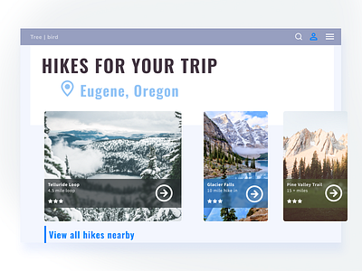 Curated Content | DailyUI091 content curated for you dailyui dailyui 001 dailyui 091 dailyui091 dailyuichallenge desktop hike trip planner