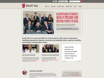 Donati Law Firm Web Design grey red web web design website