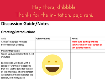 Greetings discussion guide users ux research
