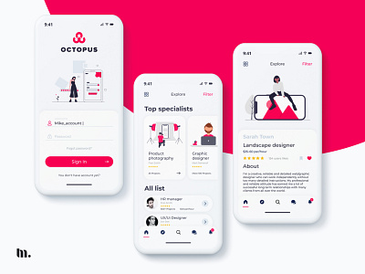Octopus search | UX/UI design mobile application by Mike P. on Dribbble