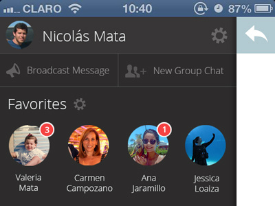 Whatsapp Redesign - Sidebar clean flat redesign sidebar whatsapp