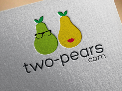 two pears.com Logo branding clean design colorful logo design fruit logo fruits graphic design healthy food illustration logo shape vegan