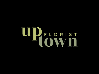 Uptown Florist Logo black background brand design branding clean design design graphic design greens lettering logo logodesign logotype luxury brand luxury branding