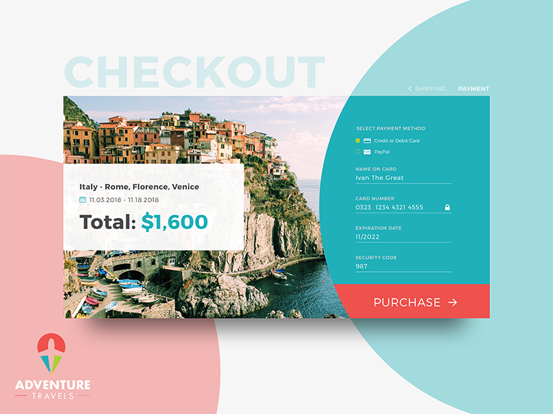 UI Challenge 02 - Credit Card Checkout ui forms e-commerce dailyuichallenge credit checkout