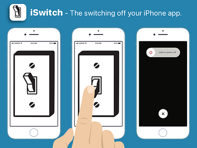 Daily UI #15 - On/Off Switch app blue daily ui gesture iphone power switch ui