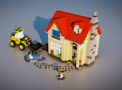 Lego House architecture cinema 4d house lego legos octane render