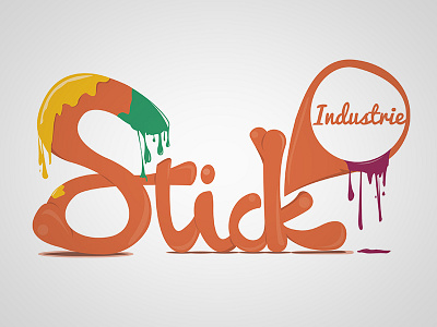 Stick Industrie - Logo color hand made illustration logo typography