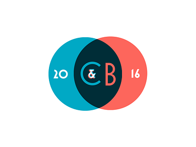 C + B 2016 blue graphic design logo monogram red risograph typography