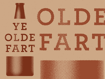 Ye Olde Fart Brewery, Logo 2 beer bottle design distress fart graphic halftone logo olde ye