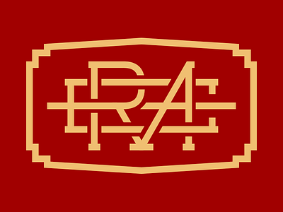 ERA Monogram design era graphic lettering letters logo monogram red tan