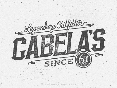 CABELA'S LEGENDARY OUTFITTER branding hand drawn hand lettered hand lettering illustration lettering script texture type typography vintage