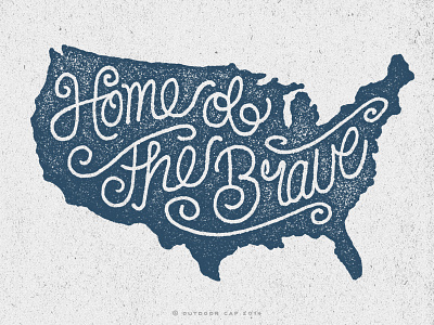 HOME OF THE BLUE america americana hand drawn hand lettered hand lettering illustration lettering script texture type typography vintage