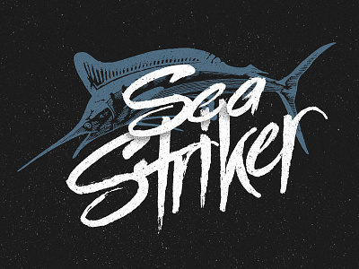 SEA STRIKER animal brush hand drawn hand lettered hand lettering illustration lettering nautical texture type typography vintage