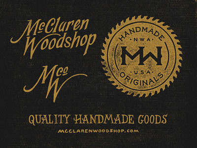 McCLAREN WOODSHOP branding hand drawn hand lettered hand lettering lettering texture type typography vintage