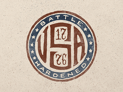 Battle Hardened americana branding hand drawn hand lettering lettering texture type typography usa