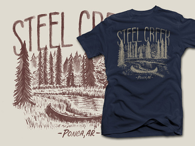 Mollyjogger Steel Creek Shirt branding hand drawn hand lettering lettering outdoors texture tshirt type typography watercolor