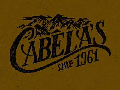 Cabelas Mountains branding hand drawn hand lettering lettering script texture type typography