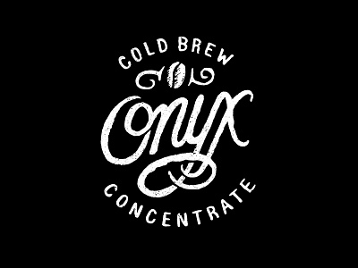 Onyx Cold Brew Concentrate branding hand drawn hand lettering lettering script texture type typography