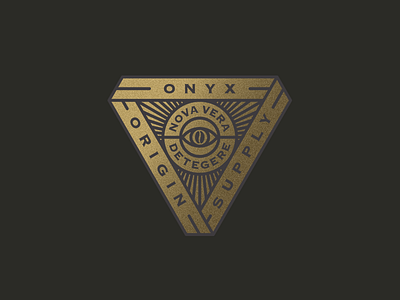 Onyx Origin Supply badge branding coffee coffee bean eye identity latin logo triangle