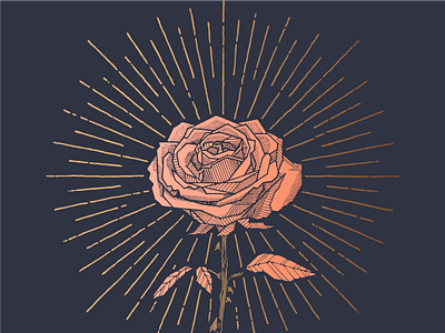 Onyx Rose apparel coffee flower illustration lettering plant rose starburst tshirt