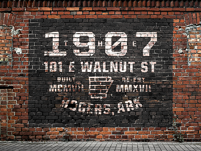 The 1907 arkansas downtown historic identity lockup logo logotype sign painting typography utilitarian wordmark