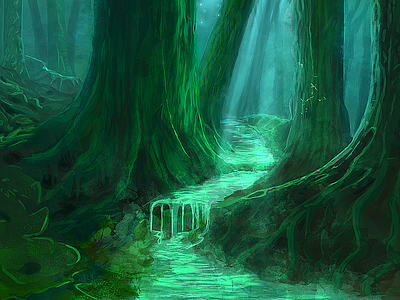 Forest (cropped) digital painting forest speed paint