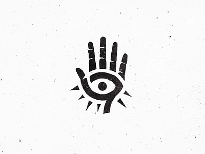 Insight eye glyph hand symbol