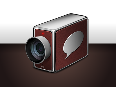 WIP iChat replacement icon 3d camera ichat icon metal silver video