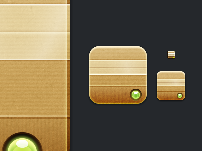 Temporary iOS icons box cardboard disk retina tape