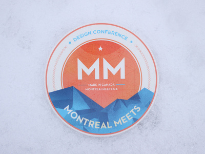 MM Stickers Printed circle community conference design illustrator montreal mountain patch photoshop sticker texture vinyl