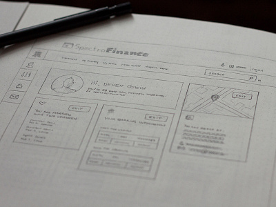 Dashboard sketch bank drawing finance map pencil personal personal information sketch user web