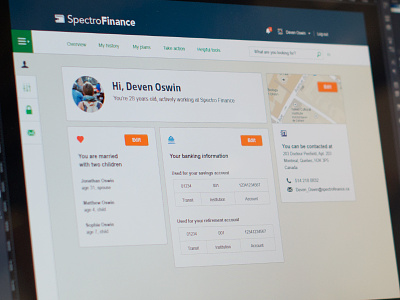 Dashboard bank dashboard design finance icons personal personal information ui