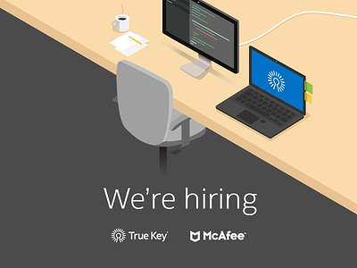McAfee hiring design developer engineer flat hire illustration