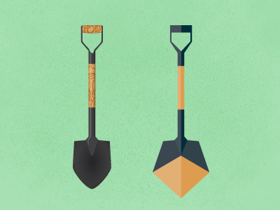 Shovel Exploration handle illustration mystery project shovel wood grain