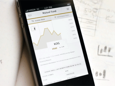 Mobile Web App animated app clean focus lab iphone mobile mutual fund responsive stocks ui design web web design