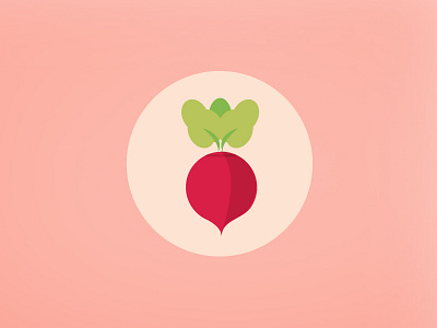 Google ad Icon : lil' radish food garden icon logo minimal organic vegetable