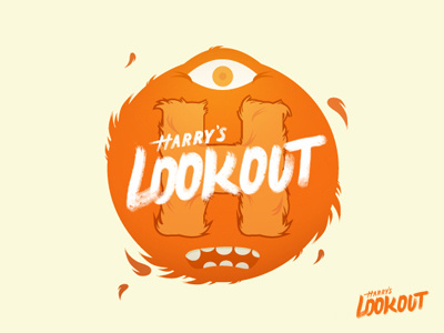 The Lookout Club badge club fur logo monster sasquatch type vector