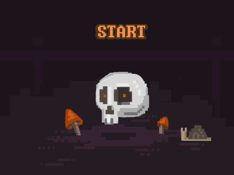 Skull Pixels app button day of the dead flame game halloween horror monster motion pixel skull start