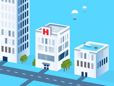 Hospital Lineup buildings city hospital icon illustration story vector