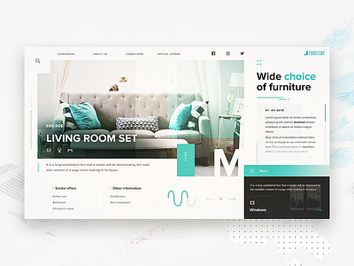 Furniture Shop design colorful contrast design forniture landing modern shop slider ui ux web