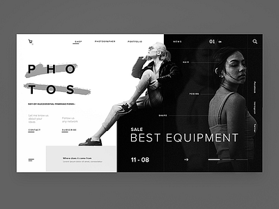 [Gray] Photography Portfolio colors design flat landing modern portfolio gray ui ux web woman