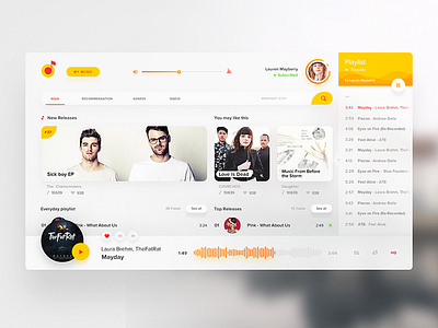 Yandex Music redesign concept app dekstop design music orange red redesign ui ux yandex yellow