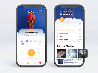 Music Application Concept button card contrast design gradient image mobile mobile app mobile application modern music player shadow song ui ux web