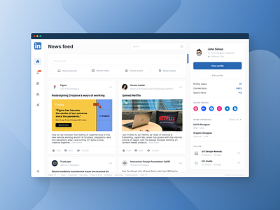 LinkedIn Redesign Concept by Valentina Shvaika on Dribbble