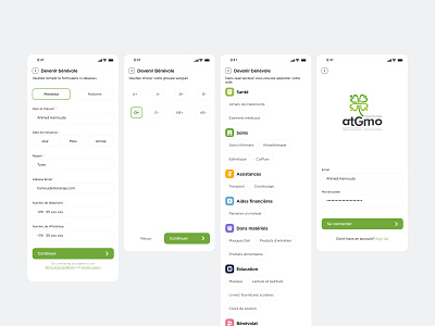 atGmo - Mobile App adobe xd app blood diseases blood donor bone marrow transplants design figma green minimal mobile app mobile application ui user interface ux