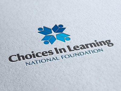 Choices In Learnig Logo blue brand clean creative design education foundation gray icon jm logo logotype